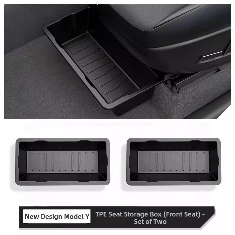 Sēdekļa apakšas uzglabāšanas kastīte ar izvilkšanas mehānisma atjaunotajam Tesla Model Y – iekšējais aksesuārs, plastmasa, pielāgojama, logotipa drukāšana iespējama, preces kods 30ZH8394492307