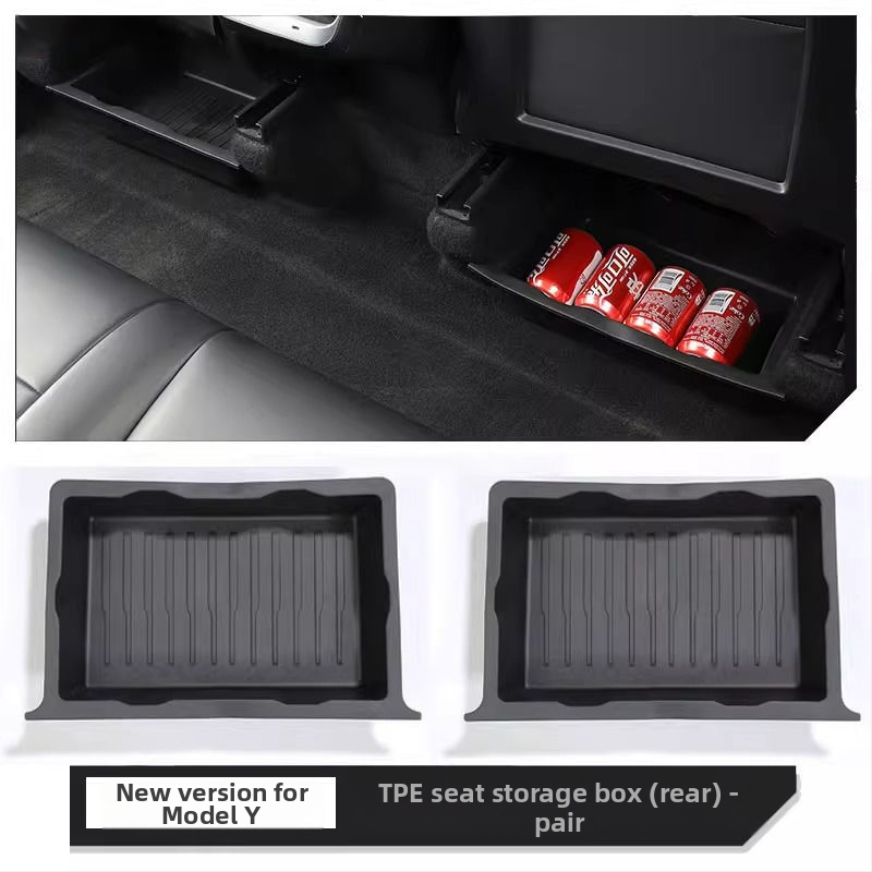 Sēdekļa apakšas uzglabāšanas kastīte ar izvilkšanas mehānisma atjaunotajam Tesla Model Y – iekšējais aksesuārs, plastmasa, pielāgojama, logotipa drukāšana iespējama, preces kods 30ZH8394492307