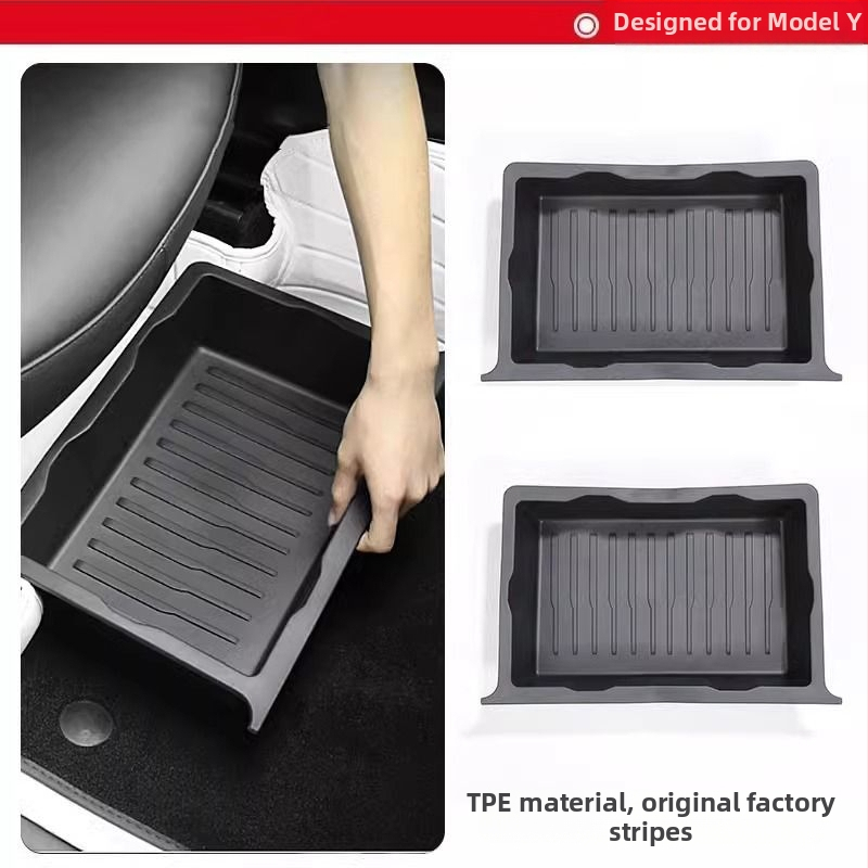 Sēdekļa apakšas uzglabāšanas kastīte ar izvilkšanas mehānisma atjaunotajam Tesla Model Y – iekšējais aksesuārs, plastmasa, pielāgojama, logotipa drukāšana iespējama, preces kods 30ZH8394492307