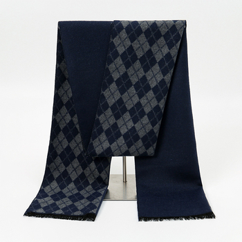 Vīriešu rakstaina šalle no poliesteru, warp-knitted, silta, aizsardzība pret sauli un putekļiem, visiem gadalaikiem, Jacquard audums