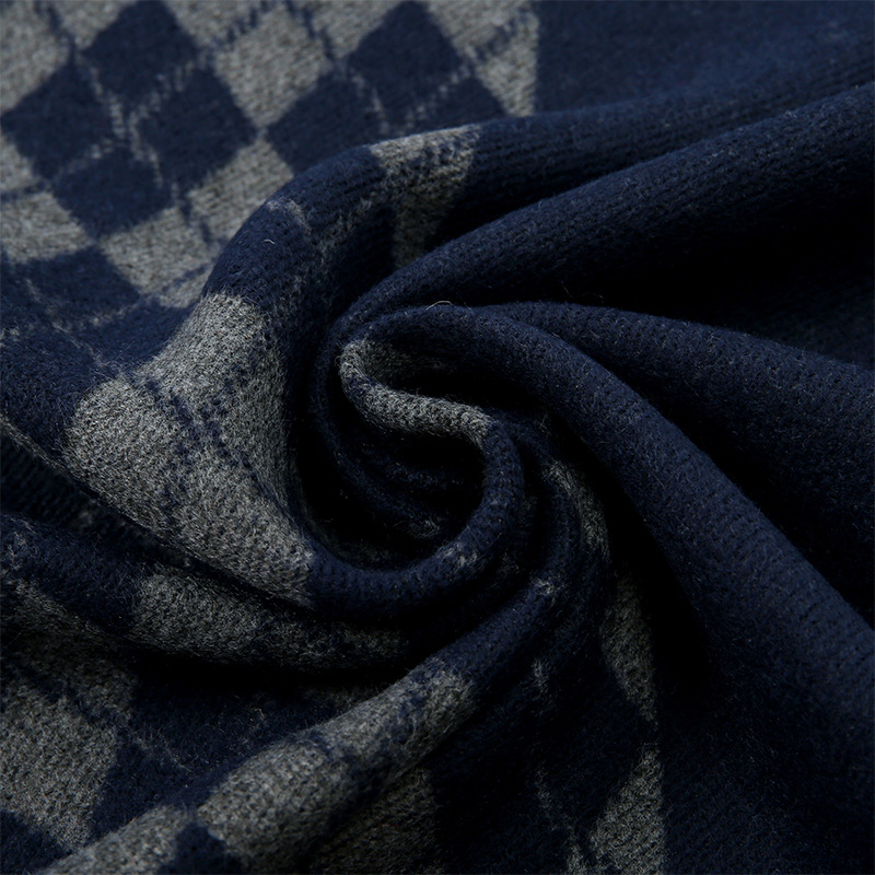 Vīriešu rakstaina šalle no poliesteru, warp-knitted, silta, aizsardzība pret sauli un putekļiem, visiem gadalaikiem, Jacquard audums