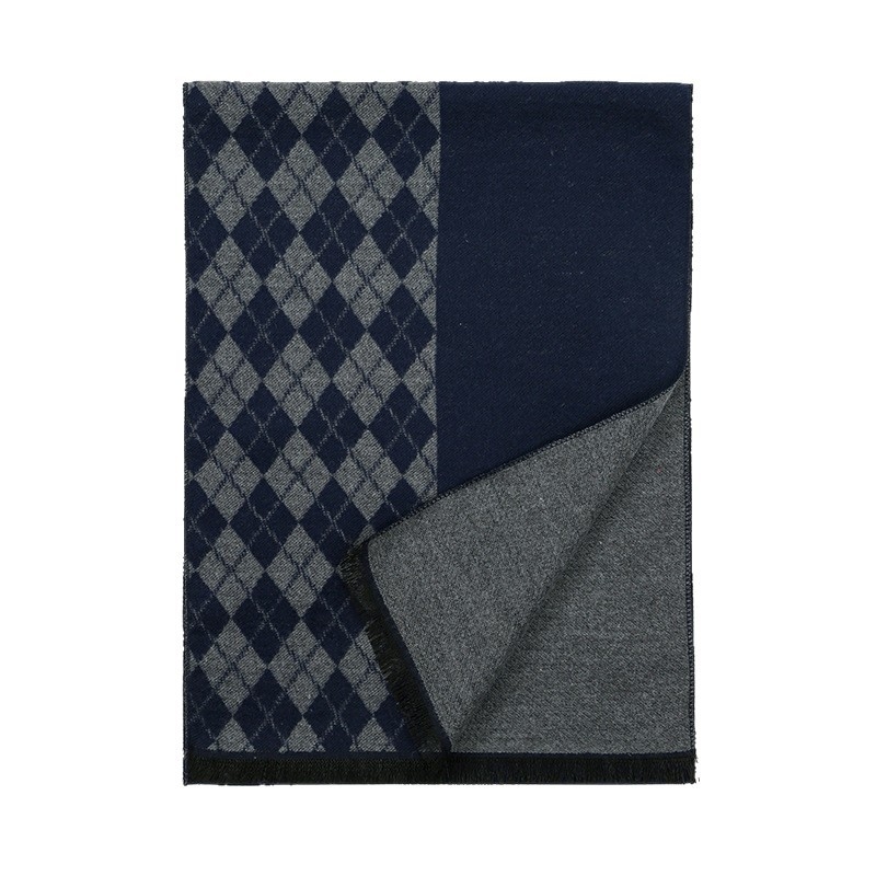 Vīriešu rakstaina šalle no poliesteru, warp-knitted, silta, aizsardzība pret sauli un putekļiem, visiem gadalaikiem, Jacquard audums