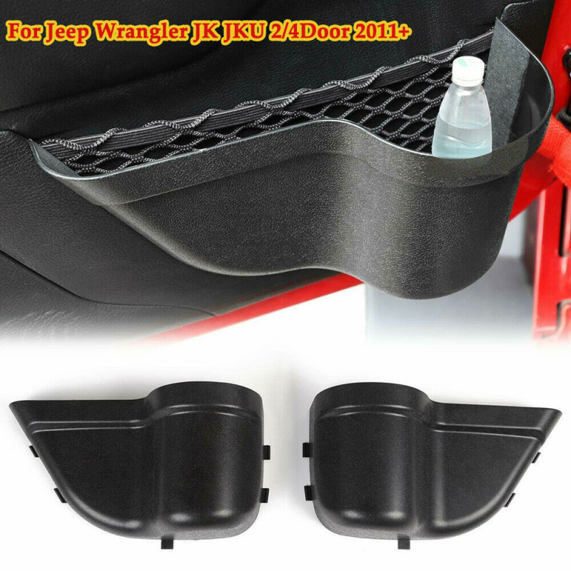 Plastikinė automobilių durų saugojimo dėžutė Jeep Wrangler JL 4 durų (2011–2017), atspari vandeniui, saugojimo dėžė, tvirtinimas sėdynės tipo