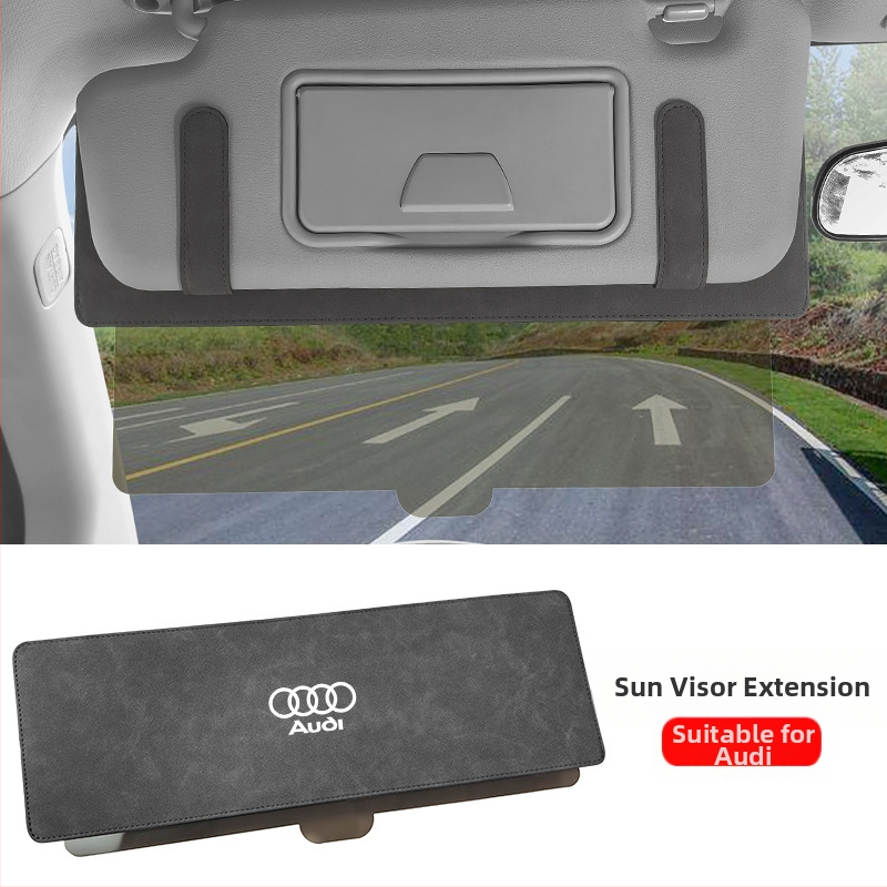 Produženi sunčani vizir za Audi, koža, Snap-in ugradnja, ispis loga marke, originalni stil