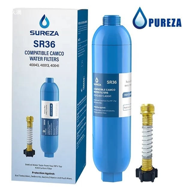 RV воден филтър картридж с връзка към градински маркуч – ABS пластмасова глава, напояване чрез гравитация