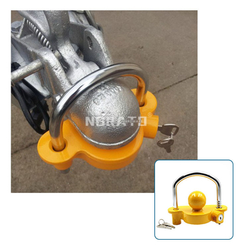 Κλειδαριά U-σχήματος για ρυμουλκούμενα και τροχόσπιτα — NBRATO, κράμα αλουμινίου και σίδηρος, 830 g, κύλινδρος με επίπεδο άνοιγμα, βαμμένη επιφάνεια, διαθεσιμότητα προσαρμογής επεξεργασίας