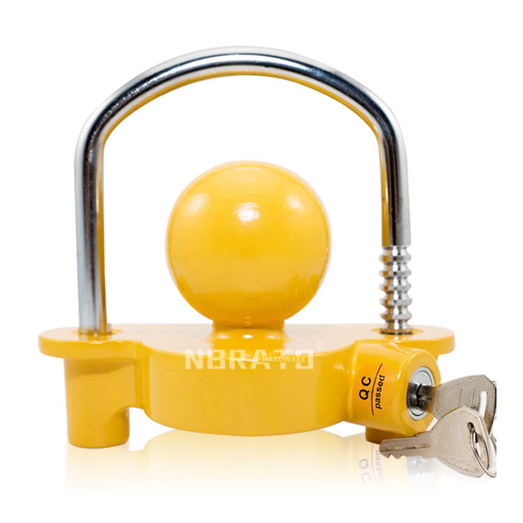 Κλειδαριά U-σχήματος για ρυμουλκούμενα και τροχόσπιτα — NBRATO, κράμα αλουμινίου και σίδηρος, 830 g, κύλινδρος με επίπεδο άνοιγμα, βαμμένη επιφάνεια, διαθεσιμότητα προσαρμογής επεξεργασίας