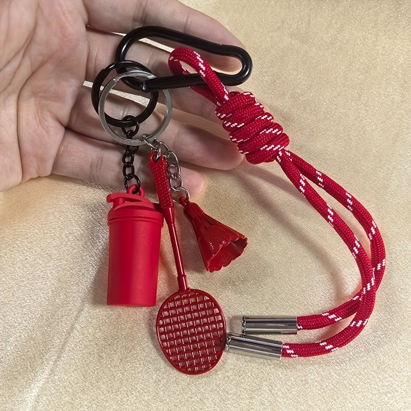 DIY aranyos pingpong ütő nylon zsinór kulcstartó – kiegészítő a táskádhoz