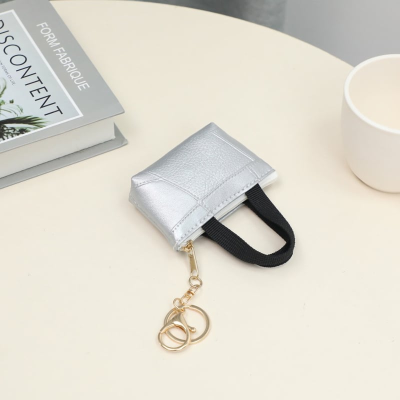 Atslēgu piekariņš – mini monētu maciņš ar radošu šūšanu, ausu austiņu maciņš, ģeometrisks raksts, PU materiāls (Zīmols: Qiaomaiyi; Materiāls: PU; Raksts: Geometrisks; Funkcija: Var glabāt)