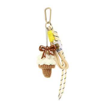 Κρεμαστό διακοσμητικό για τσάντες με σχέδιο παγωτό, από μαλλί, ημι-χειροποίητο, αξεσουάρ αποσκευών, καλοκαίρι 2025