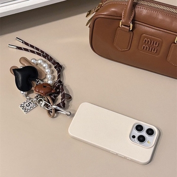 Κορεατικού στυλ κρεμαστό μπρελόκ κλειδιών — πλαστικό/ρητίνη, ηλεκτροπλατίωση, μοτίβο Καρδιά/Δάκρυ/Καμπάνα, Xufan FS1024