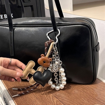 Κορεατικού στυλ κρεμαστό μπρελόκ κλειδιών — πλαστικό/ρητίνη, ηλεκτροπλατίωση, μοτίβο Καρδιά/Δάκρυ/Καμπάνα, Xufan FS1024