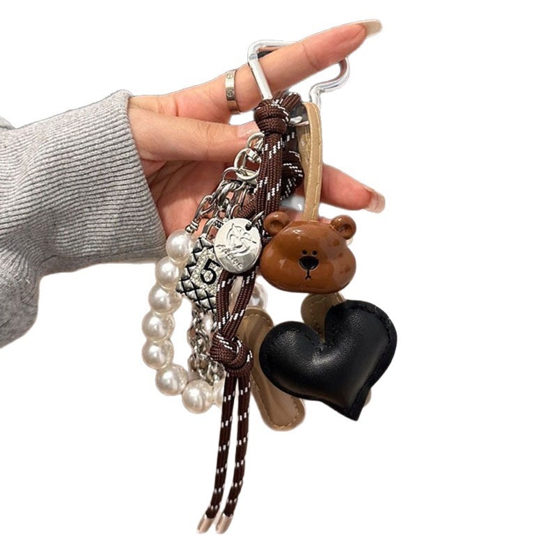 Κορεατικού στυλ κρεμαστό μπρελόκ κλειδιών — πλαστικό/ρητίνη, ηλεκτροπλατίωση, μοτίβο Καρδιά/Δάκρυ/Καμπάνα, Xufan FS1024