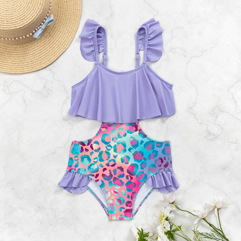 Παιδικό μαγιό με βολάν – στυλ πριγκίπισσας, γρήγορο στέγνωμα (Μοτίβο: πλέγμα/φλοράλ; Υλικό: Πολυεστέρας; Σύνθεση: 82% Πολυεστέρας; Βάρος: 150 g; Επένδυση: Πολυεστέρας)