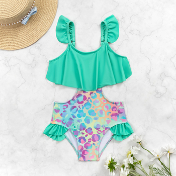 Παιδικό μαγιό με βολάν – στυλ πριγκίπισσας, γρήγορο στέγνωμα (Μοτίβο: πλέγμα/φλοράλ; Υλικό: Πολυεστέρας; Σύνθεση: 82% Πολυεστέρας; Βάρος: 150 g; Επένδυση: Πολυεστέρας)