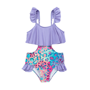 Παιδικό μαγιό με βολάν – στυλ πριγκίπισσας, γρήγορο στέγνωμα (Μοτίβο: πλέγμα/φλοράλ; Υλικό: Πολυεστέρας; Σύνθεση: 82% Πολυεστέρας; Βάρος: 150 g; Επένδυση: Πολυεστέρας)