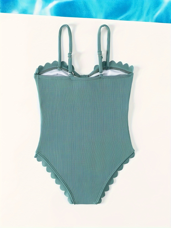 Meitenēm viengabala peldkostīms ar ziedu mežģīnēm un izgriezumiem uz siksnām, krūšu pildījums, augsts viduklis, poliesters