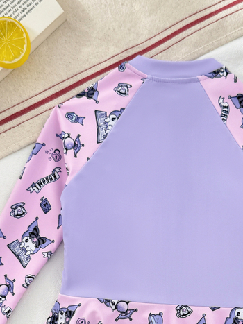 Ολόσωμο μαγιό για κορίτσια - Καρτούν μοτίβο, Πολυεστέρας με επένδυση από πολυεστέρα και σπάνξεν; για κολύμβηση, 4-12 ετών