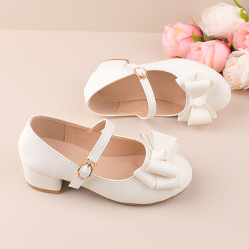 Δερμάτινα σχολικά παπούτσια για κορίτσια με επάνω μέρος PU, σόλα από καουτσούκ, κούμπωμα Velcro, αναπνεόμενα και αντιολισθητικά.