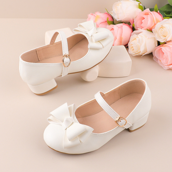 Δερμάτινα σχολικά παπούτσια για κορίτσια με επάνω μέρος PU, σόλα από καουτσούκ, κούμπωμα Velcro, αναπνεόμενα και αντιολισθητικά.