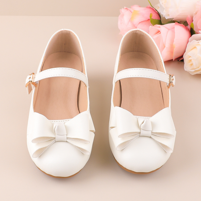 Meiteņu ādas skolas kurpes ar PU augšu, gumijas zoli, Velcro aizdare, elpojošas un pretslīdošas.