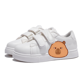 Детски летни ежедневни кецове: лепенка, PU горнище, гумена подметка, нисък връх, дишащ дизайн