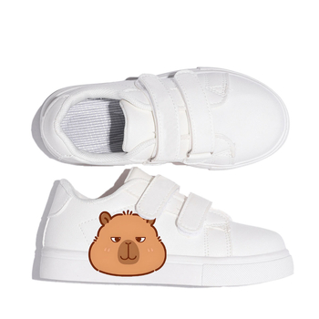 Детски летни ежедневни кецове: лепенка, PU горнище, гумена подметка, нисък връх, дишащ дизайн