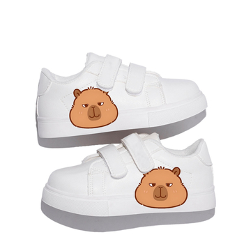 Детски летни ежедневни кецове: лепенка, PU горнище, гумена подметка, нисък връх, дишащ дизайн