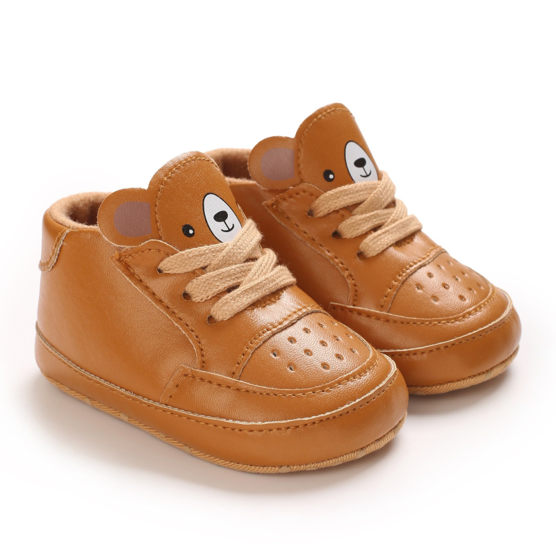 Dječje cipele za učenje hodanja 6–12 mjeseci, antisklizijska mekana potplata, gornji dio od umjetne kože, ulošak i podstava od ovčje kože, prednje vezanje, korejski stil, unisex, za zimu/proljeće i jesen