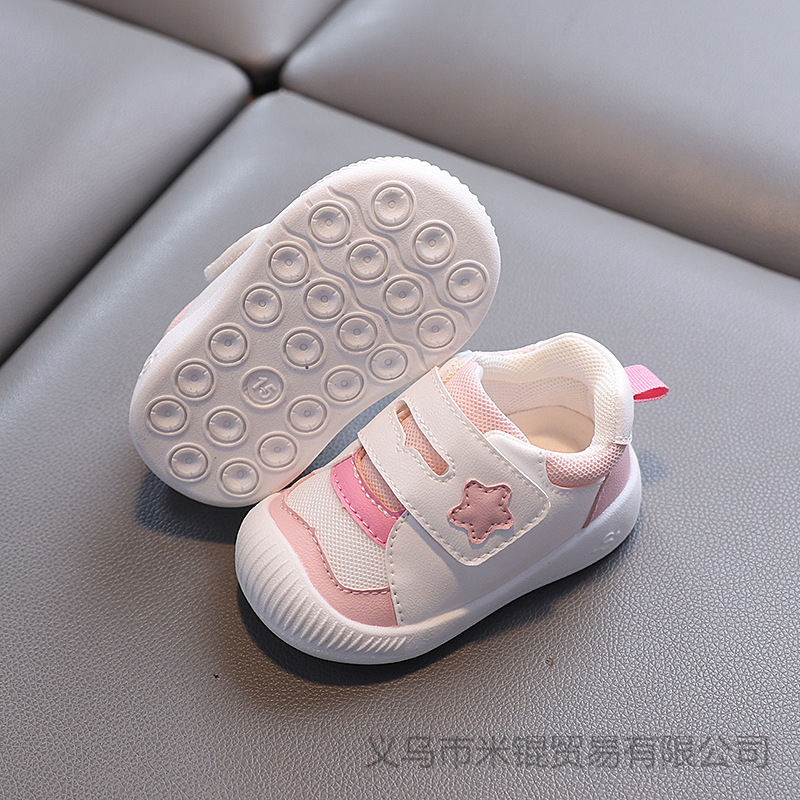 Unisex Παπούτσια για περπάτημα μωρού με επάνω μέρος από δίχτυ, διαπνέοντα, αντιολισθητική σόλα, για 12–36 μηνών