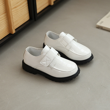 Παιδικά παπούτσια από τεχνοδέρμα, βρετανικού στυλ, με Velcro, καουτσούκ σόλα, PU πάτος, λακαρισμένη επιφάνεια, για ηλικίες 1–12 ετών