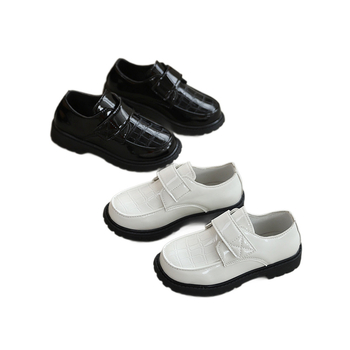 Παιδικά παπούτσια από τεχνοδέρμα, βρετανικού στυλ, με Velcro, καουτσούκ σόλα, PU πάτος, λακαρισμένη επιφάνεια, για ηλικίες 1–12 ετών