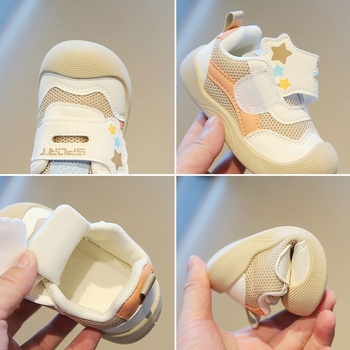 Αθλητικά παπούτσια για παιδιά, αναπνεύσιμη επάνω επιφάνεια από δίχτυ, χαμηλό ύψος, αντιολισθητική σόλα, προστασία από κλωτσιές, 12–36 μηνών