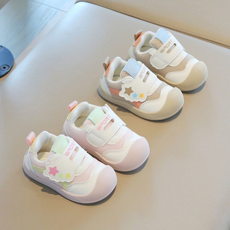 Αθλητικά παπούτσια για παιδιά, αναπνεύσιμη επάνω επιφάνεια από δίχτυ, χαμηλό ύψος, αντιολισθητική σόλα, προστασία από κλωτσιές, 12–36 μηνών