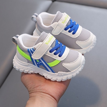 Παιδικά αθλητικά παπούτσια με άνω μέρος από συνθετικό δέρμα, αναπνεύσιμα, αντιολισθητικά, μαλακή σόλα, για αγόρια
