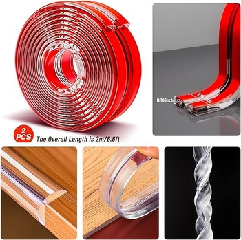 Αυτοκόλλητος γωνιακός προστατευτής σιλικόνης, ταινία προστασίας άκρων, μήκος 8 μ.