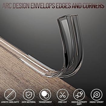 Αυτοκόλλητος γωνιακός προστατευτής σιλικόνης, ταινία προστασίας άκρων, μήκος 8 μ.