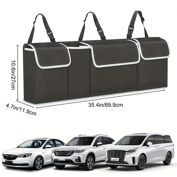 Οργανωτής για πίσω καθίσματα αυτοκινήτου, κρεμάμενος, με 4 μεγάλες τσέπες – PVC υλικό, καθολική εφαρμογή, έκδοση 2025