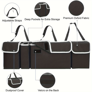 Οργανωτής για πίσω καθίσματα αυτοκινήτου, κρεμάμενος, με 4 μεγάλες τσέπες – PVC υλικό, καθολική εφαρμογή, έκδοση 2025