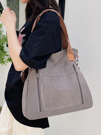 Langfei auduma sieviešu crossbody soma — vertikāla kvadrātiska forma, rāvējslēdzēja aizvērums, iekšējā kabata ar rāvējslēdzēju