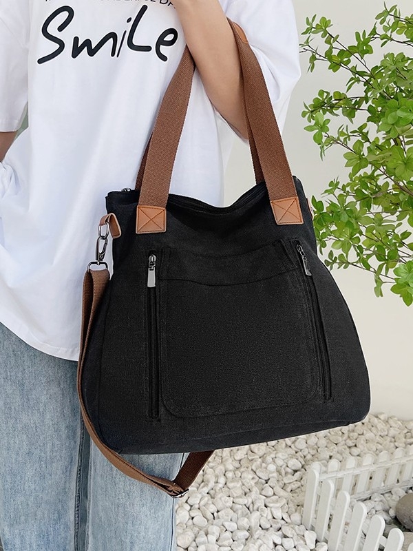 Langfei auduma sieviešu crossbody soma — vertikāla kvadrātiska forma, rāvējslēdzēja aizvērums, iekšējā kabata ar rāvējslēdzēju