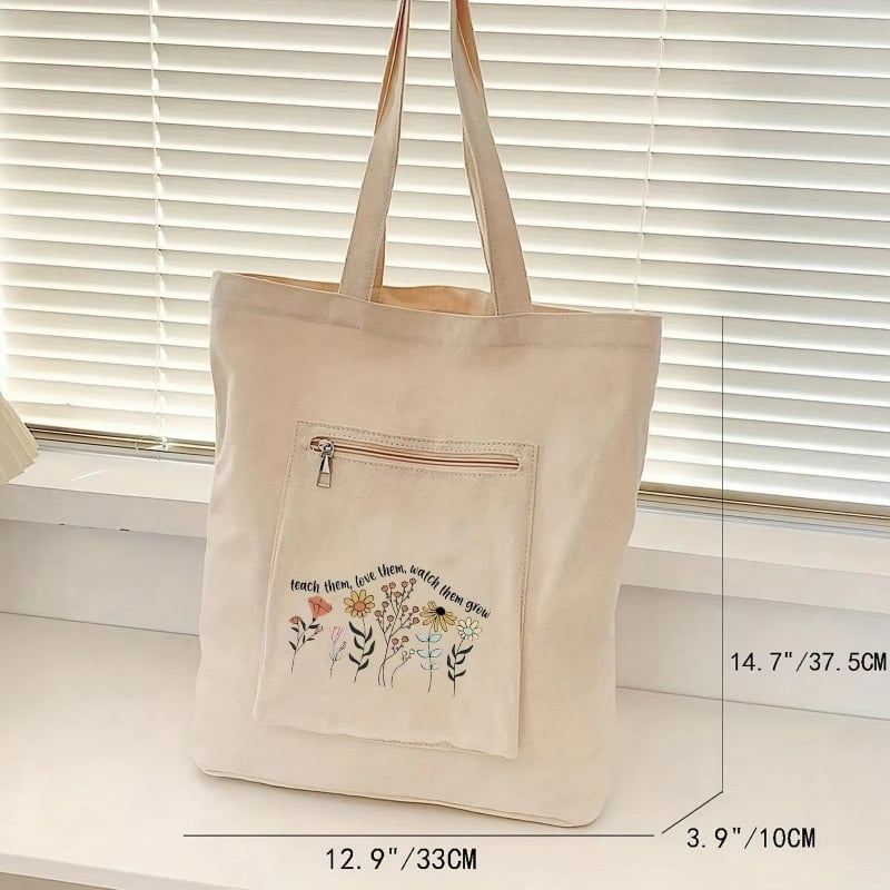 Vászon táska egyedi nemzeti stílusú kalligráfiával, nagy kapacitású női válltáska mindennapos használatra, logónyomtatás.