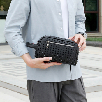 Férfi clutch táska, utcai divat, PU anyag, vízálló, 2025 nyár