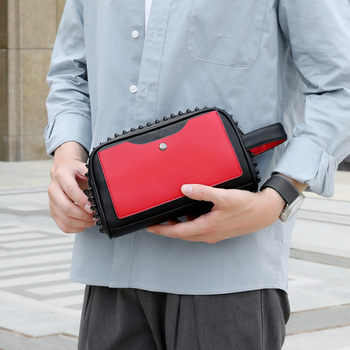 Férfi clutch táska, utcai divat, PU anyag, vízálló, 2025 nyár