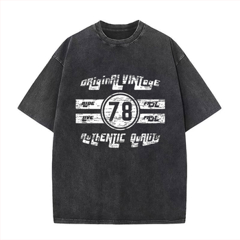 Унисекс памучна тениска с принт, къси ръкави, кръгло деколте, ежедневен стил