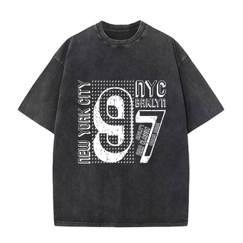 Унисекс памучна тениска с принт, къси ръкави, кръгло деколте, ежедневен стил