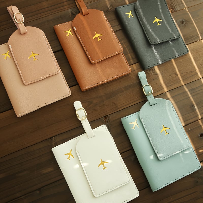 Ετικέτα αποσκευών + Θήκη διαβατηρίου – Hoshino PU δέρμα, αδιάβροχη, υπερ-ελαφριά, αναδιπλούμενη, casual ταξίδι