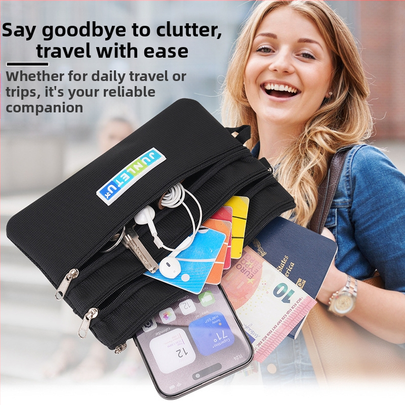 Nylonový obal na pas a doklady – vodotesný, unisex, podšívka z polyesteru