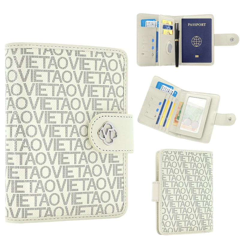 PU Δέρμα Διαβατηρίου και Καρτών με Αγκράφα, Με Πολλαπλά Διαμερίσματα Για Κάρτες, Unisex, Μοντέλο με Γράμματα