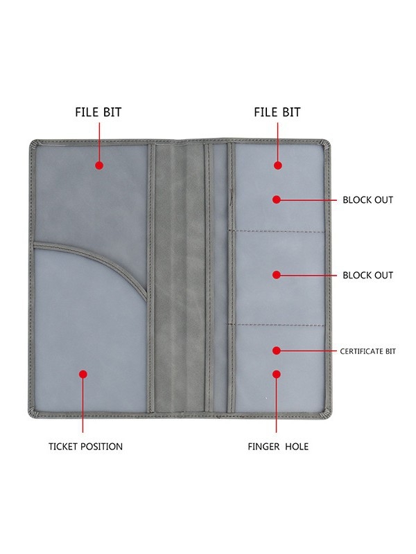 Θήκη Διαβατηρίου από PU Δέρμα, Οργανωτής Εγγράφων, Unisex, 3-πτυχή, Συμπαγές